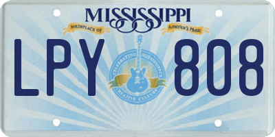 MS license plate LPY808