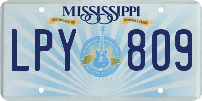 MS license plate LPY809