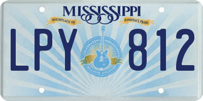 MS license plate LPY812