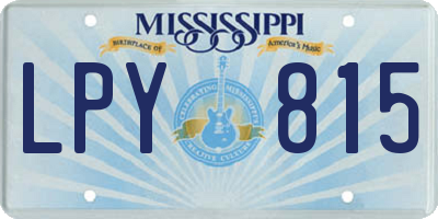 MS license plate LPY815