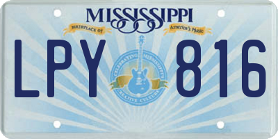 MS license plate LPY816
