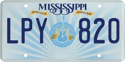 MS license plate LPY820
