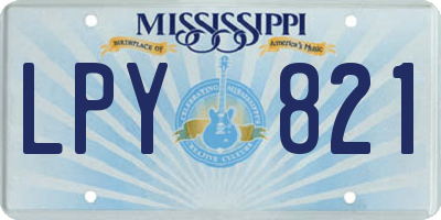 MS license plate LPY821