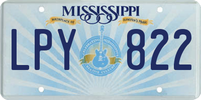 MS license plate LPY822