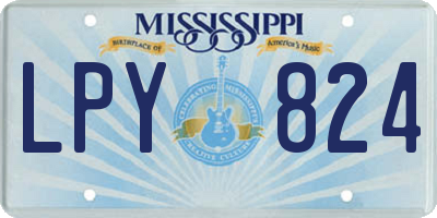 MS license plate LPY824