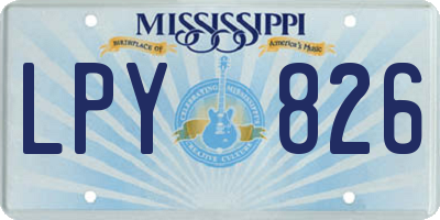 MS license plate LPY826