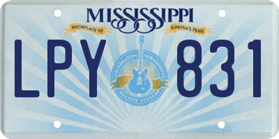 MS license plate LPY831