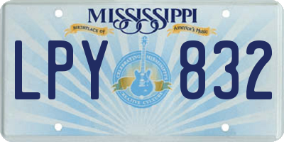 MS license plate LPY832