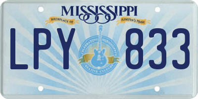 MS license plate LPY833