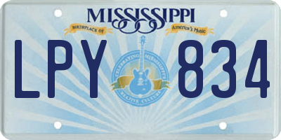 MS license plate LPY834