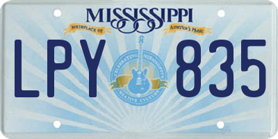 MS license plate LPY835