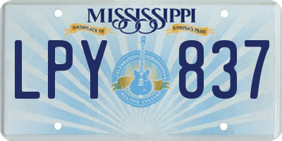 MS license plate LPY837