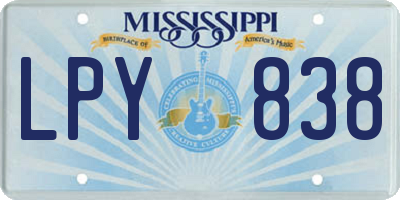 MS license plate LPY838
