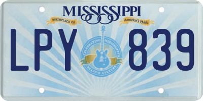 MS license plate LPY839