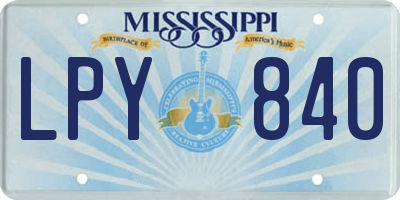 MS license plate LPY840