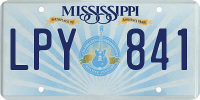 MS license plate LPY841