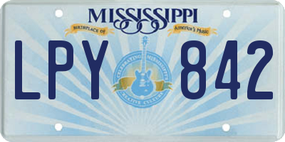 MS license plate LPY842