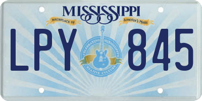 MS license plate LPY845