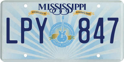 MS license plate LPY847