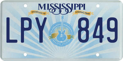 MS license plate LPY849