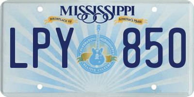 MS license plate LPY850