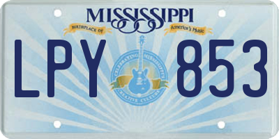 MS license plate LPY853