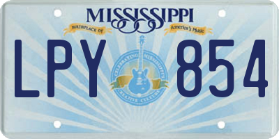MS license plate LPY854