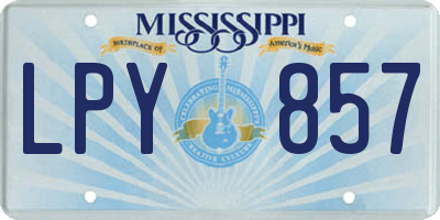 MS license plate LPY857