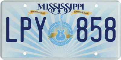 MS license plate LPY858