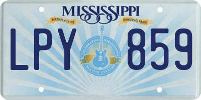 MS license plate LPY859