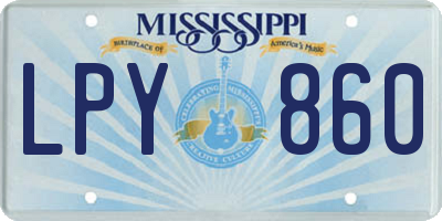 MS license plate LPY860