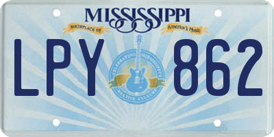 MS license plate LPY862
