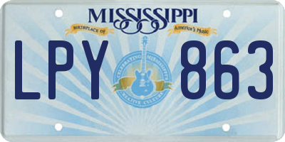 MS license plate LPY863