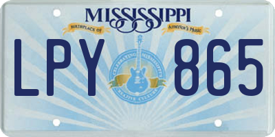 MS license plate LPY865