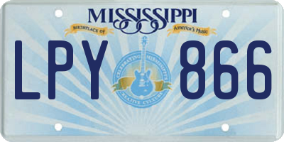 MS license plate LPY866