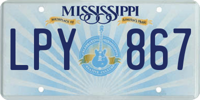 MS license plate LPY867