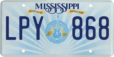 MS license plate LPY868
