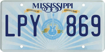 MS license plate LPY869