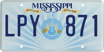 MS license plate LPY871