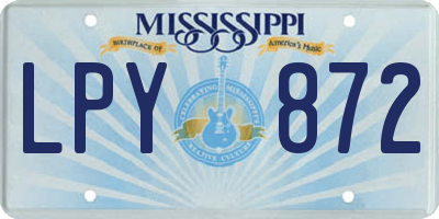 MS license plate LPY872