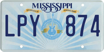 MS license plate LPY874