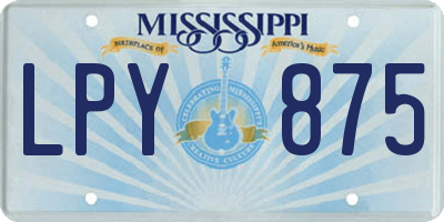MS license plate LPY875
