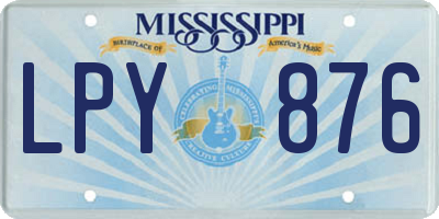 MS license plate LPY876