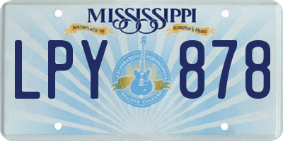 MS license plate LPY878