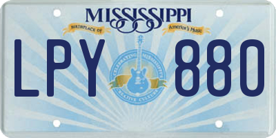 MS license plate LPY880