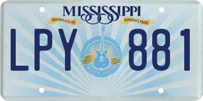MS license plate LPY881
