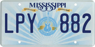 MS license plate LPY882