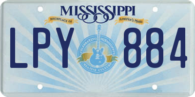 MS license plate LPY884