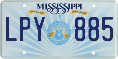 MS license plate LPY885