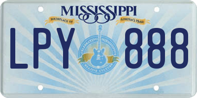 MS license plate LPY888